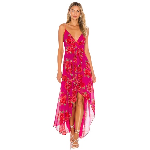 LPA * Revolve * Hilda Dress in Raquel Floral size women’s medium - pink red rose - Picture 1 of 14